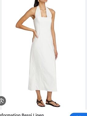 Reformation White Halter Maxi Dress
